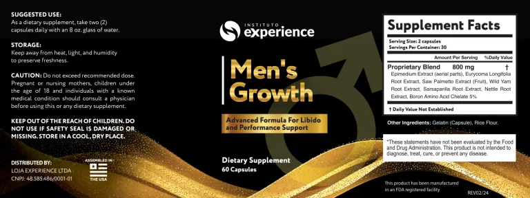 Men’s Growth ingredient blend overview